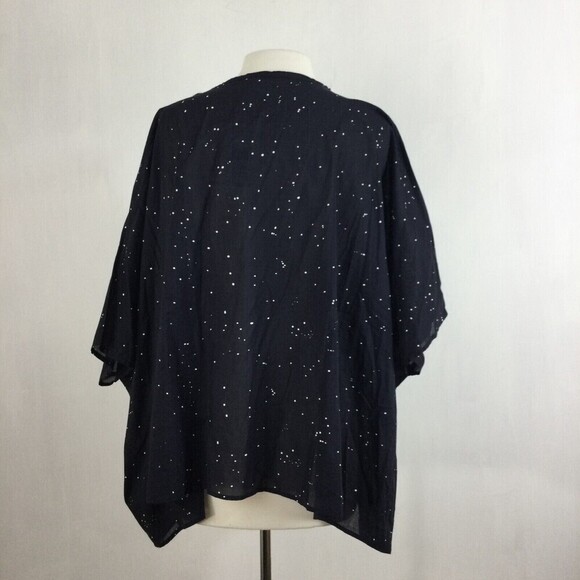 EILEEN FISHER Womens Organic Cotton Voile Splatter Print Box-Top Blue S/M NWT - Picture 3 of 11